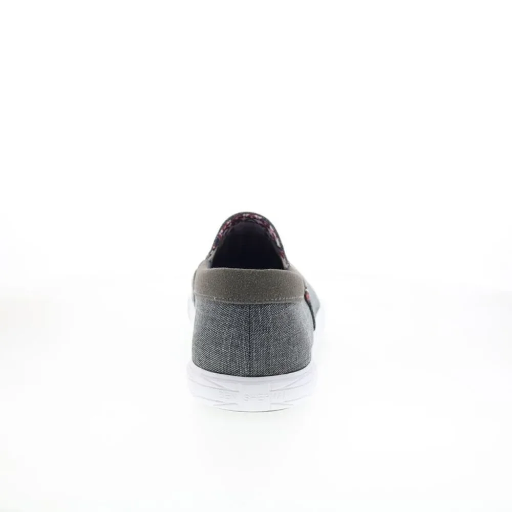 Ben Sherman Gray Slip-On Sneakers with White Sole
